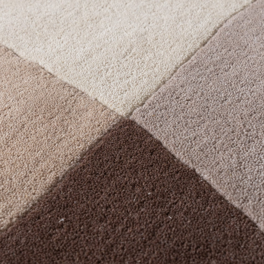Wool Abstract Rug - Clarice Brown/Beige