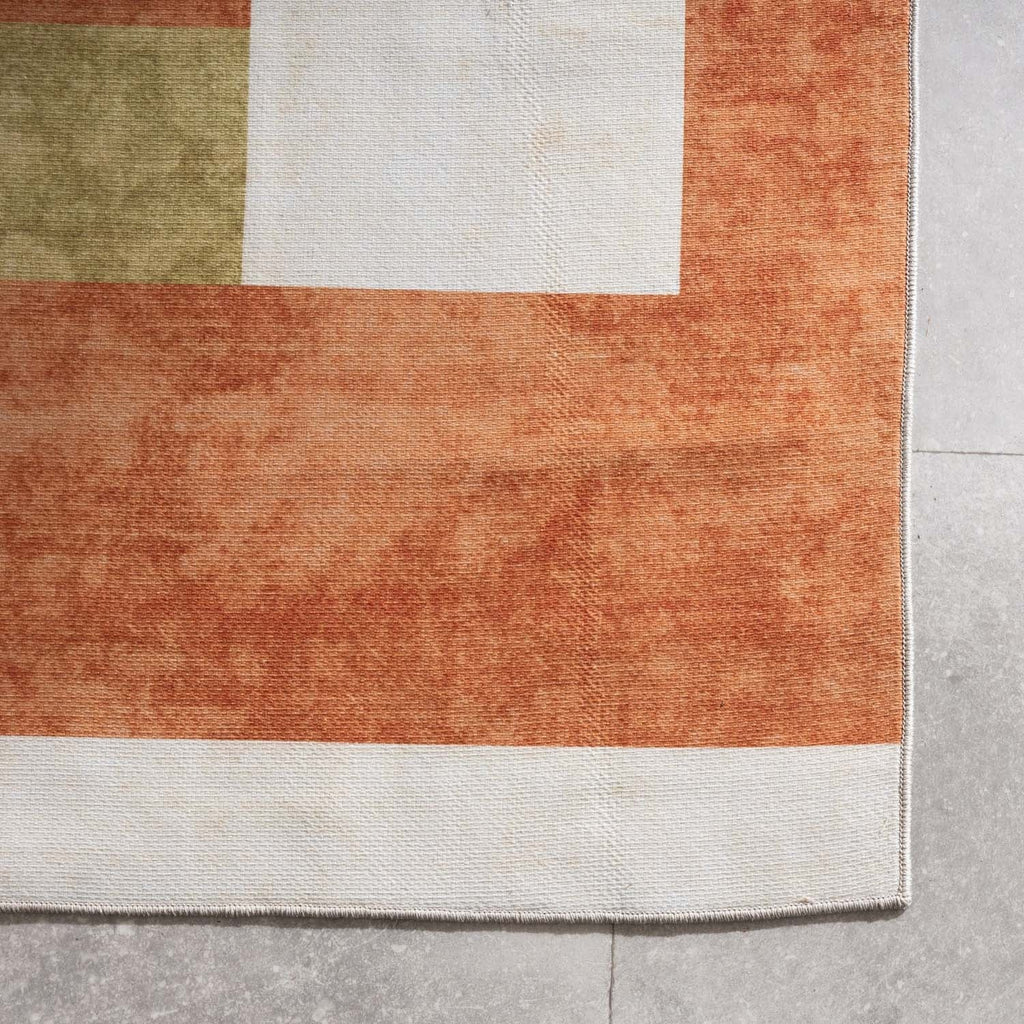 Retro Indoor Outdoor Rug - Pop Lines Terracotta