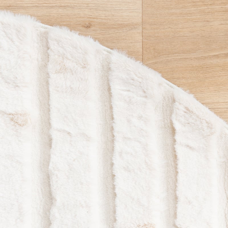 Round High Pile Rug - Carvy Curves Cream