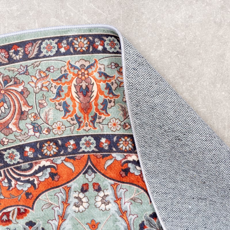 Round Vintage Rug - Imagine Medallion Green