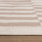Striped Modern Rug - Dazzle Blocks Beige/White