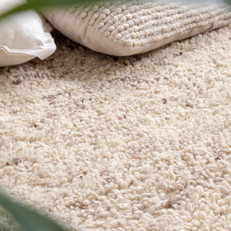 High Pile Wool Rug - Royal Cream/Taupe