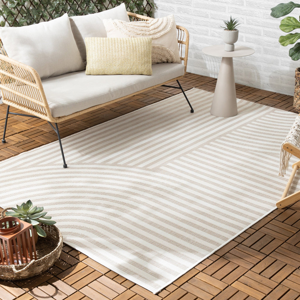 Outdoor Rug Capri Curves Beige Cream