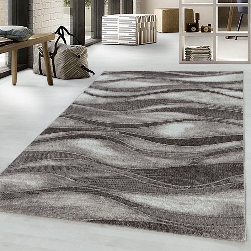 Modern floor rug - Streaky Current Brown/Beige