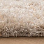 Round Shaggy Rug - Grace White