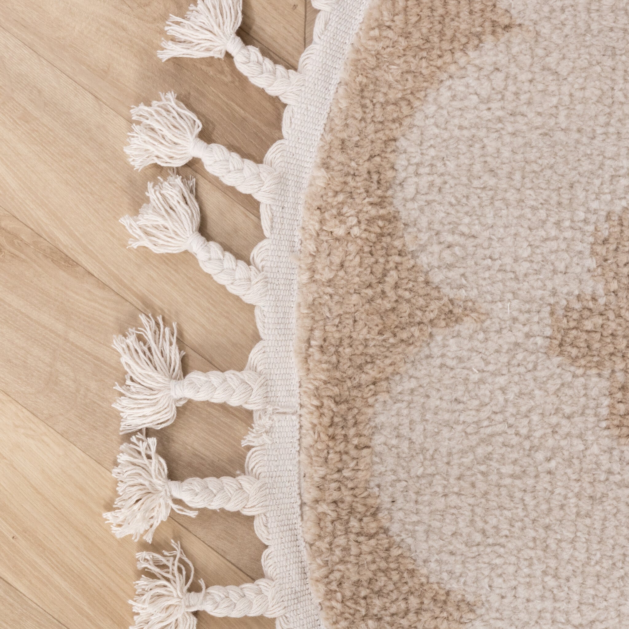 Round washable children's rug - Moos Flower Creme