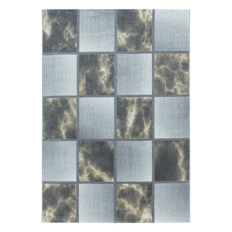 Modern floor rug - Optimism Box Yellow/Gray