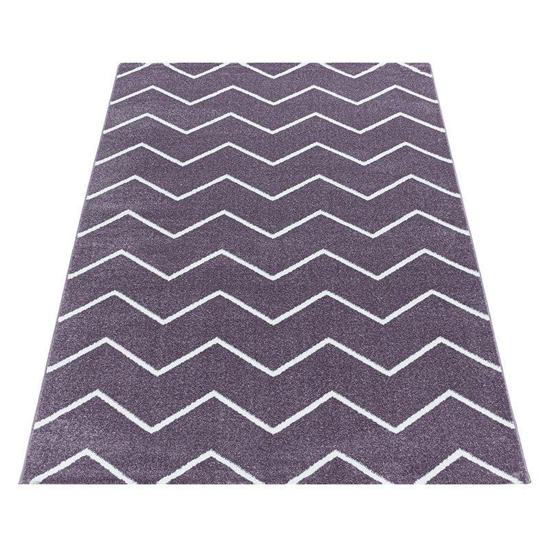 Low-pile floor rug - Smoothly Weave Purple/White