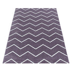 Low-pile floor rug - Smoothly Weave Purple/White