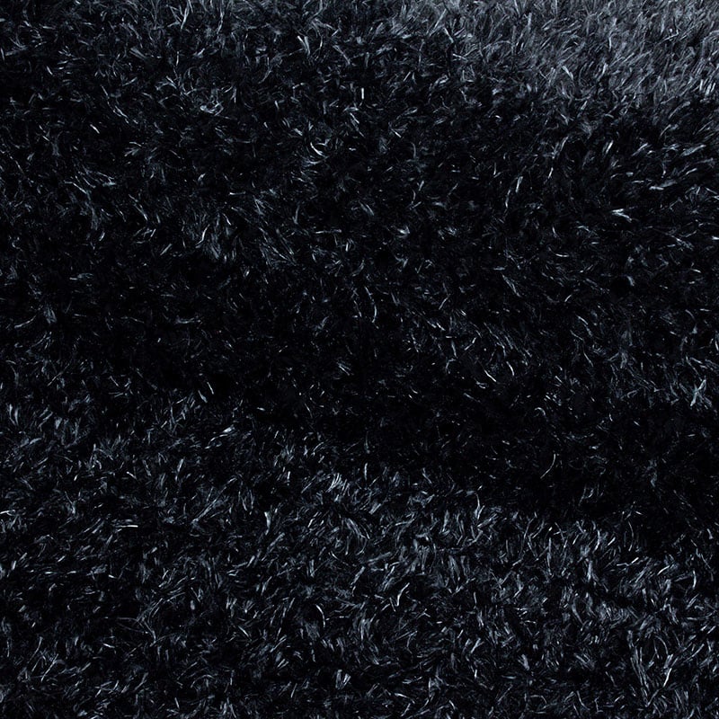 Round high pile floor rug - Blushy Black/Mottled