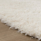 Round Shaggy Rug - Blaze White