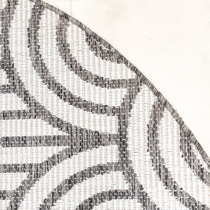Round Outdoor Rug - Summer Arch Grey