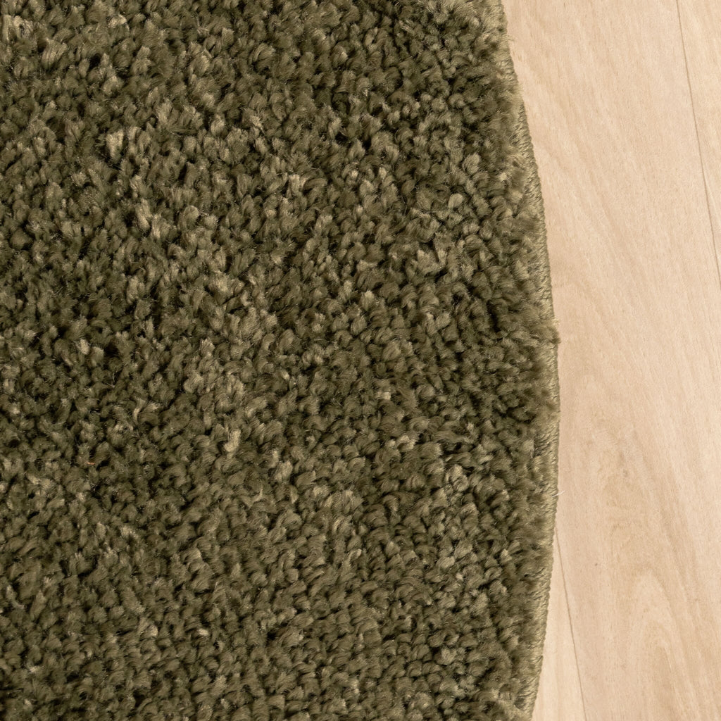 Round High-Pile Rug – Wish Green