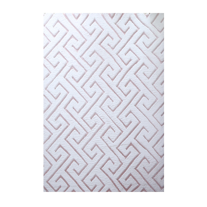 Soft geometric floor rug - Vellion Maze White/Pink