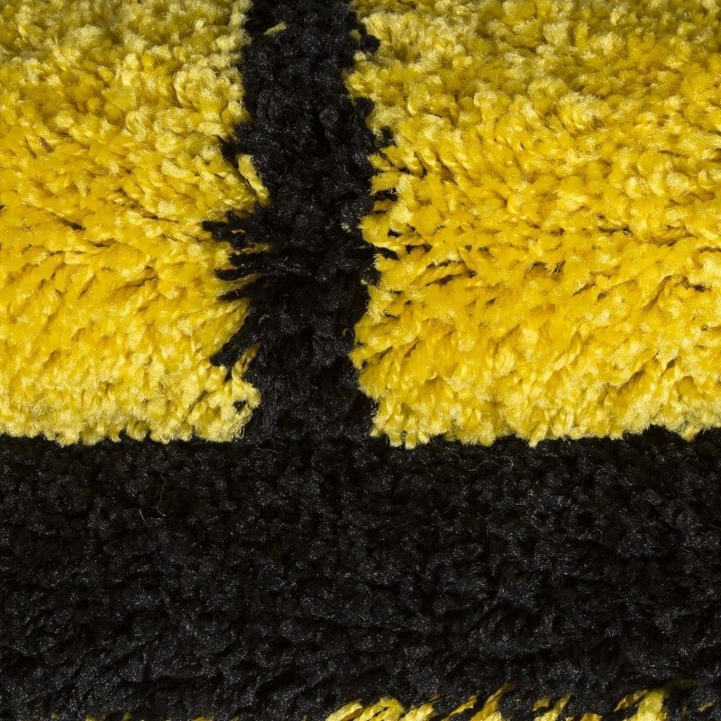 Round High-Pile Floor Rug - Fun Yellow
