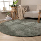 Round Washable Rug - Clean Green