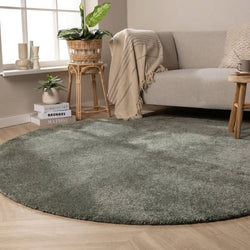 Round Washable Rug - Clean Green
