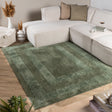 Scandinavian Rug - Lova Border Green
