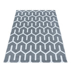 Modern floor rug - Streaky Pattern Grey/White