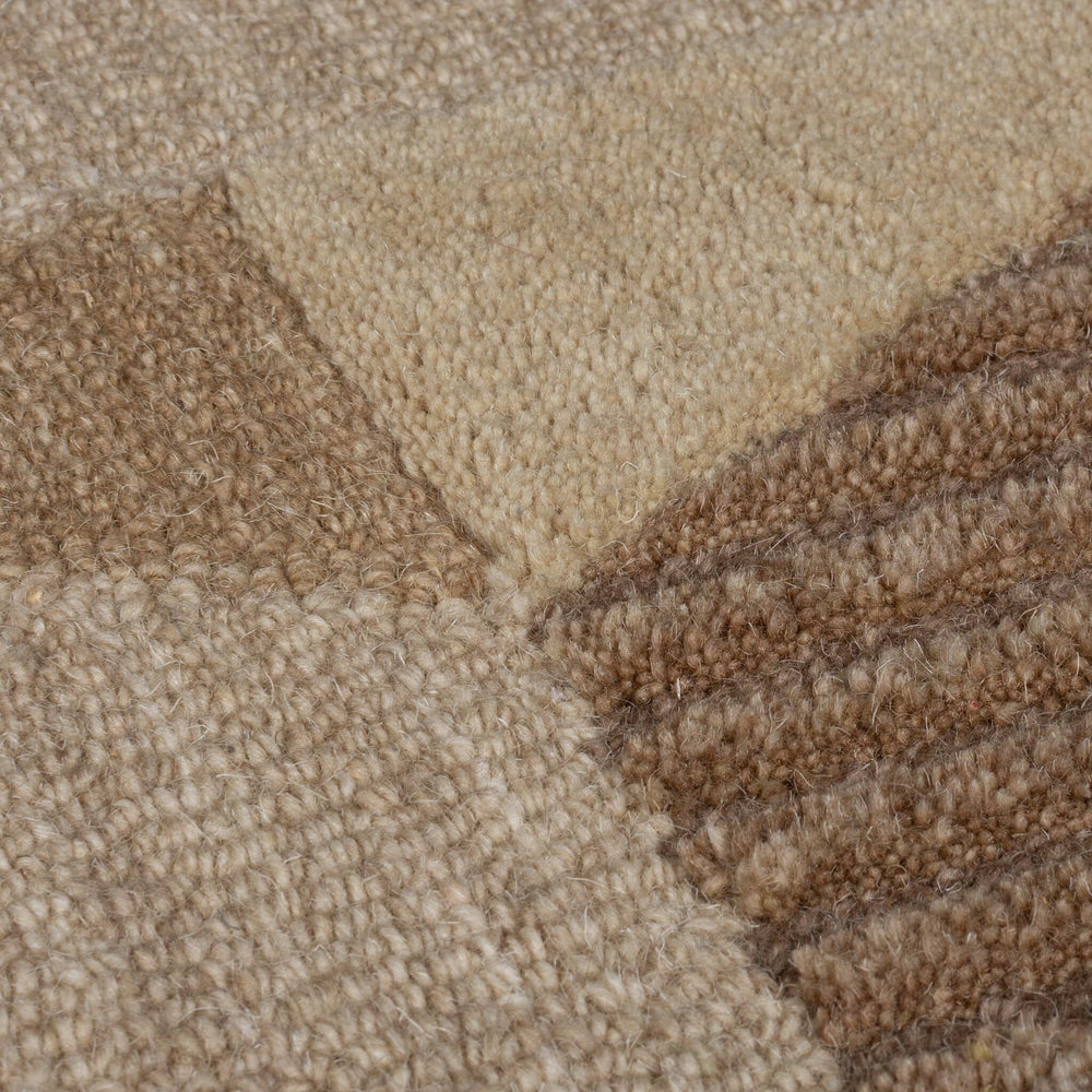 Abstract Wool Floor Rug - Anko Beige