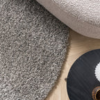 Round high-pile rug - Yves Grey