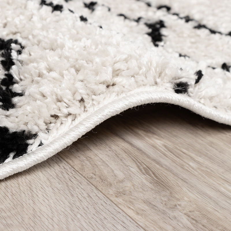 High-Pile Rug - Grand Outline Cream/Black