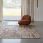 Wool patchwork floor rug - Olympus 4000 Taupe