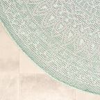 Round Outdoor Rug - Summer Azteca Mint
