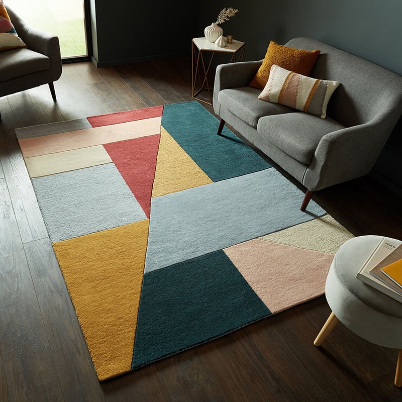Modern floor rug - Mozo Alwyn Multicolor/Pink