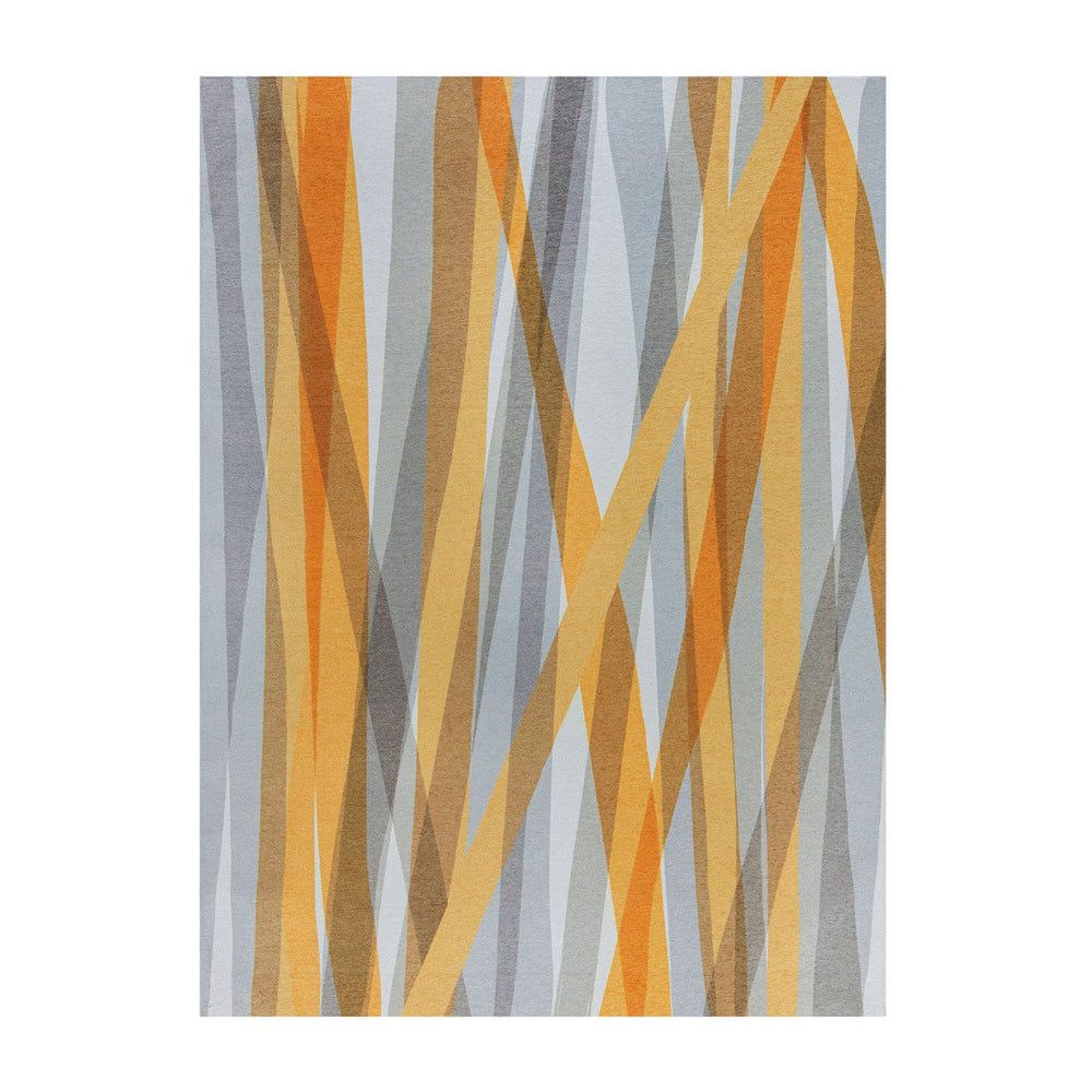 Washable floor rug - Fabio Stripe Grey/Yellow