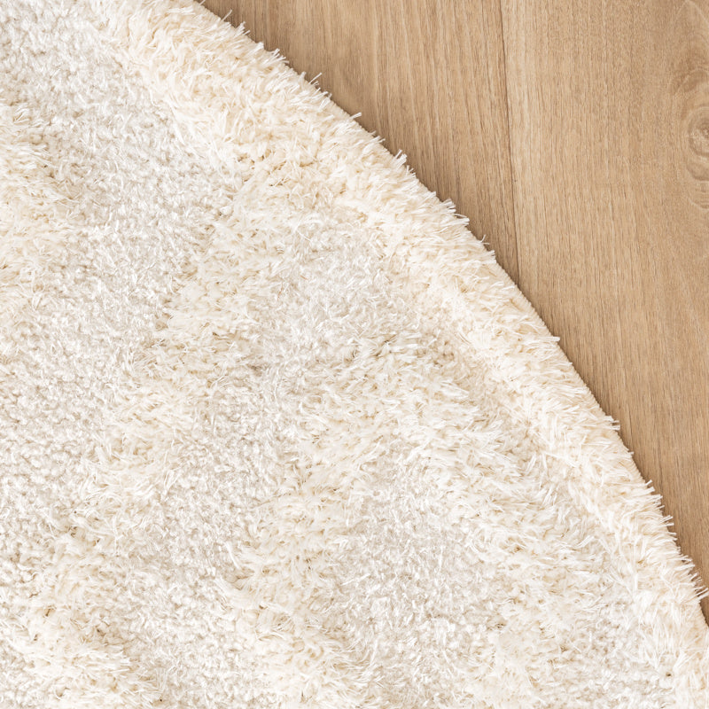 Round Scandinavian Rug - Lova Diamond Cream