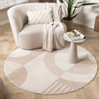Round Japandi Rug - Aurora Shapes Beige