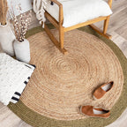 Jute Rug - Fair Round Natural/Green