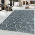 Retro Floor Rug - Stencil Triangle Grey/White