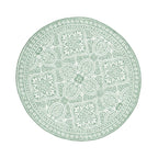 Round Outdoor Rug - Summer Oriental Green
