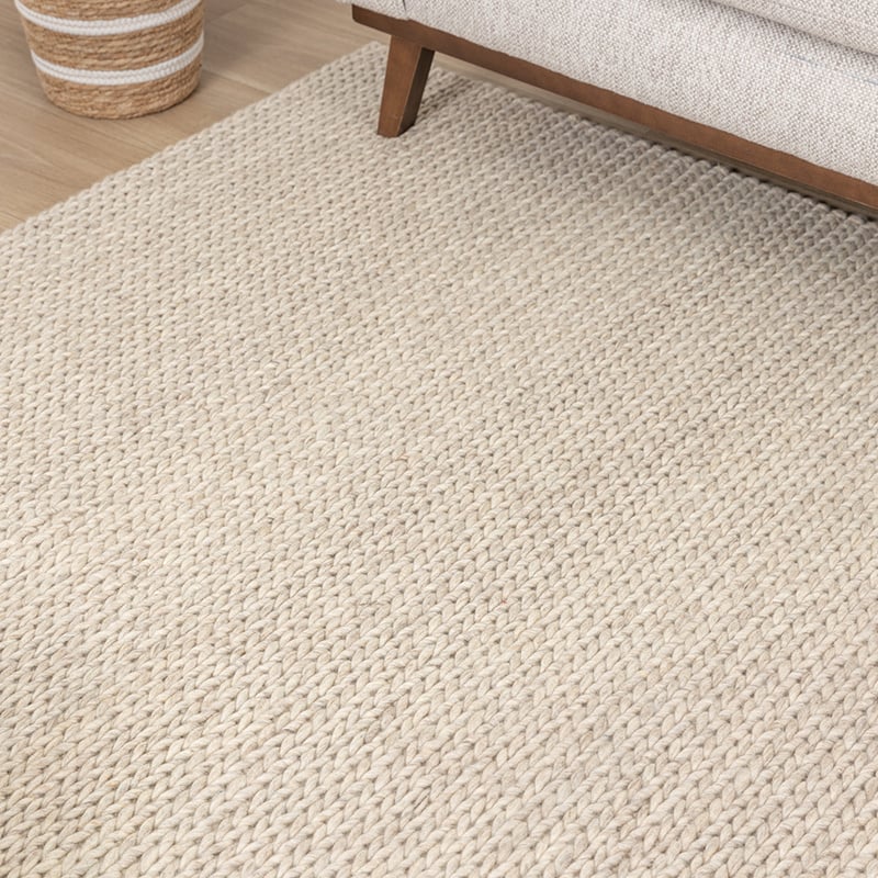 Wool Rug - Twist Beige