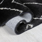 Berber floor rug - Furo Imran Black/Cream