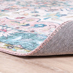 Round Vintage Rug - Lily Oriental Blue/Pink