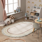 Oval washable children's rug - Milo Green