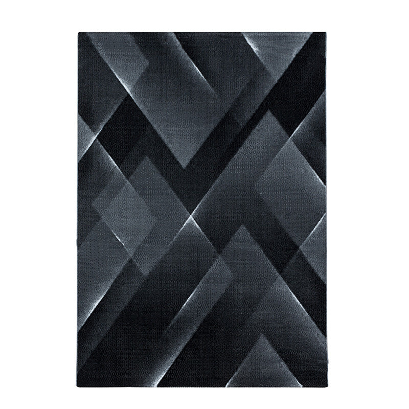 Modern floor rug - Streaky Lines Black