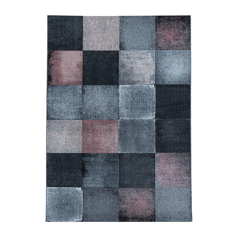 Modern floor rug - Streaky Box Grey/Pink