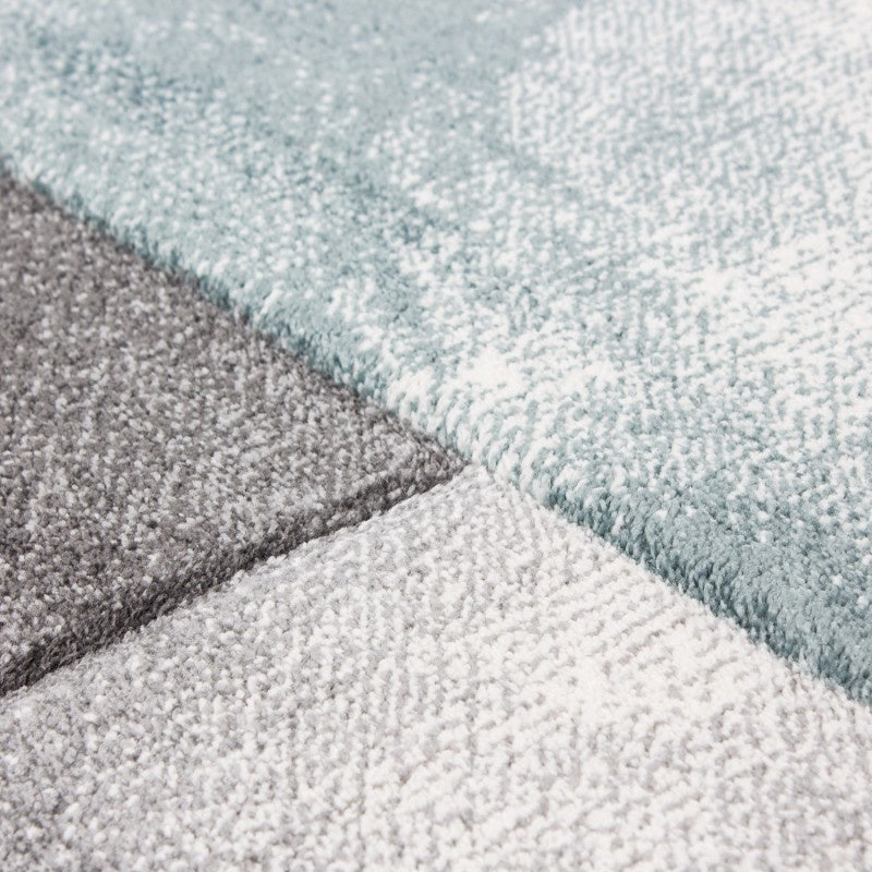 Modern floor rug - Tetris Blue 1710