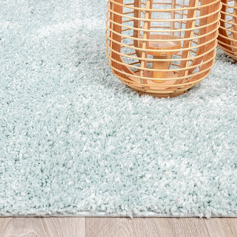 Round High Pile Rug - Lofty Light Blue