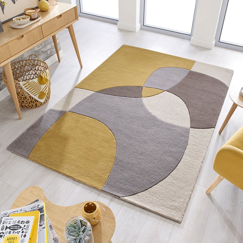 Modern floor rug - Rado Glow Ochre Yellow