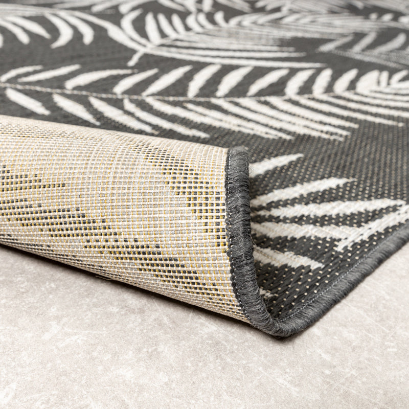 Outdoor Rug - Malta Leaves Black