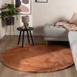 Round Low-Pile Rug – Cozy Terracotta