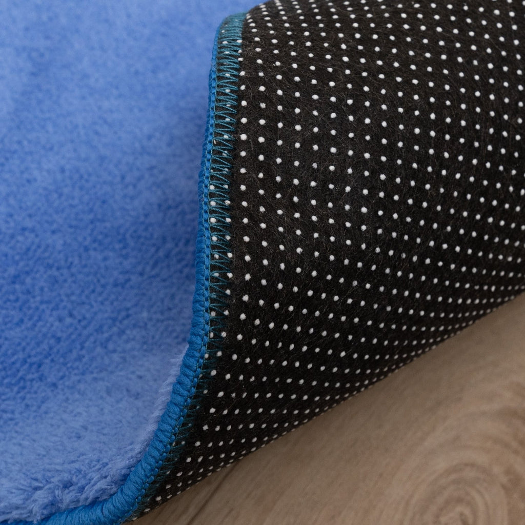 Round Washable Rug - Vivid Blue