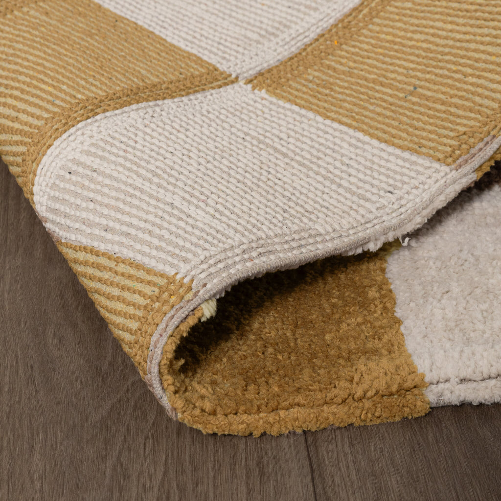 Checkerboard Rug - Blox Ochre Yellow