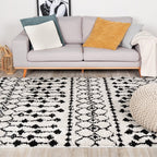 High-Pile Rug - Grand Groove Cream/Black