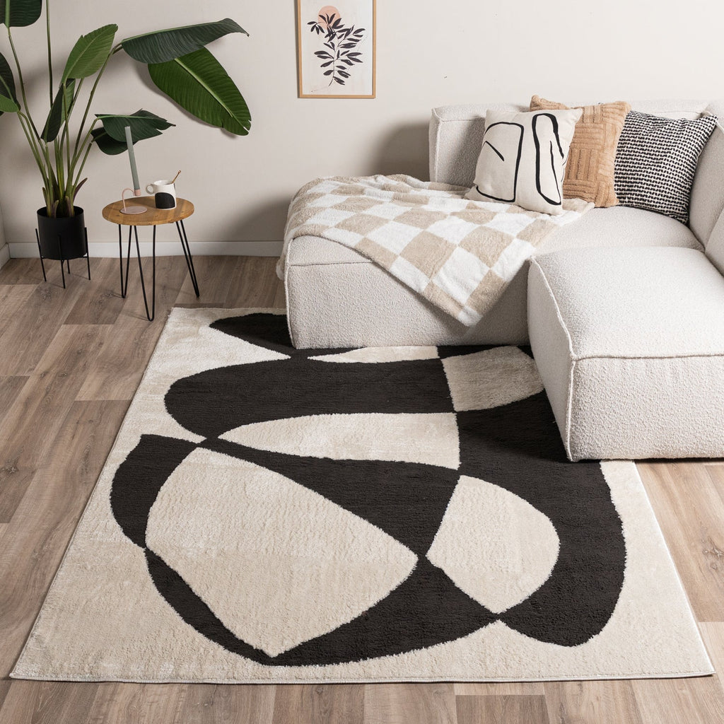 Japandi Rug - Yori Abstract Cream/Black